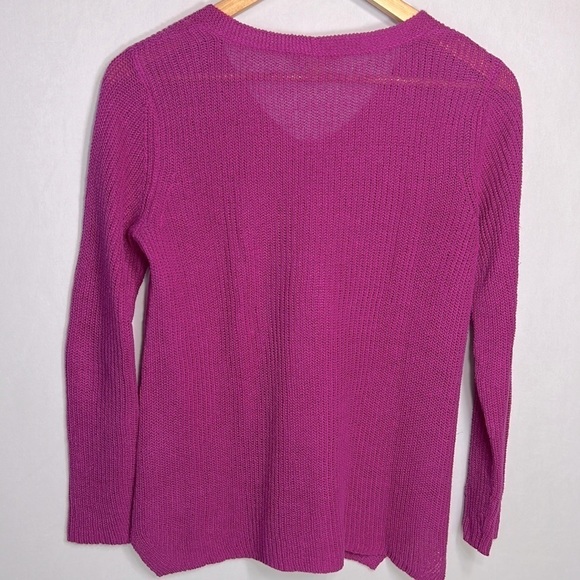 Eileen Fisher 100% Organic Linen Purple V-Neck Sweater size PP - Picture 5 of 5